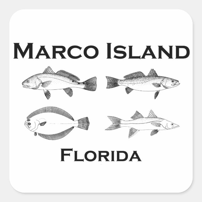 Sticker Carré Le poisson salé de l'île Marco (Devant)