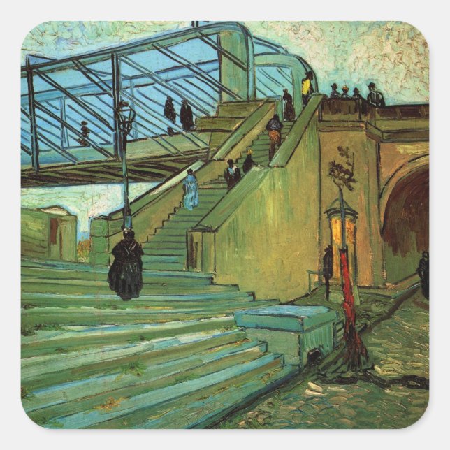 Sticker Carré Le pont Trinquetaille par Vincent van Gogh (Devant)