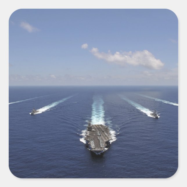 Sticker Carré Le porte-avions USS Abraham Lincoln (Devant)