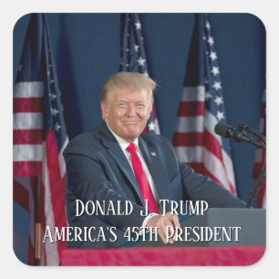 Sticker Carré Le Président Donald J. Trump Mt Rushmore Discours