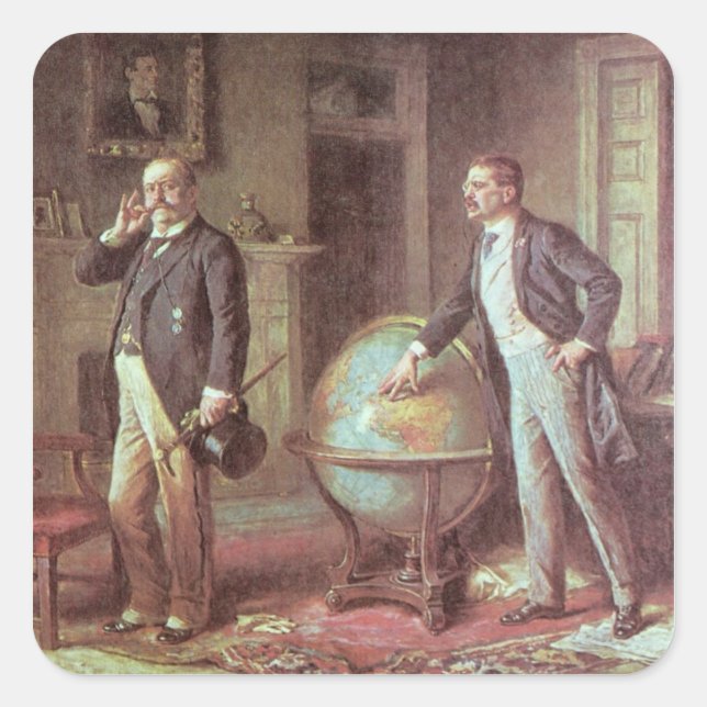 Sticker Carré Le président Theodore Roosevelt (Devant)