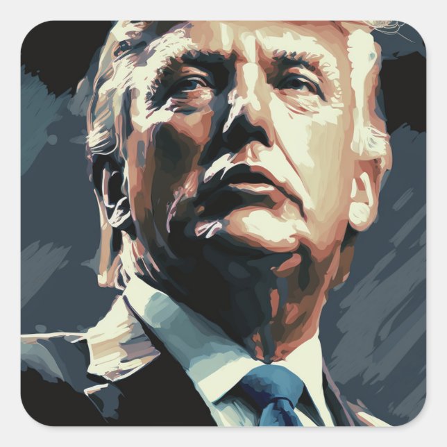 Sticker Carré Le président Trump : Le GOAT (Devant)
