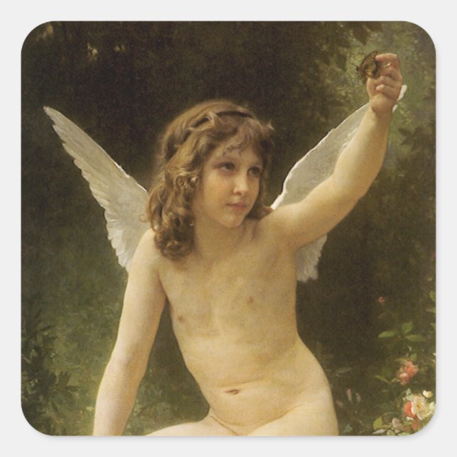 Sticker Carré Le Prisonnier (Le Captif) par Bouguereau (Devant)