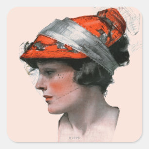 Sticker Carré Le profil de la femme