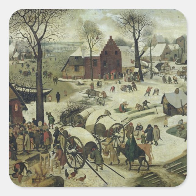 Sticker Carré Le recensement de Bethléem 2 (Devant)