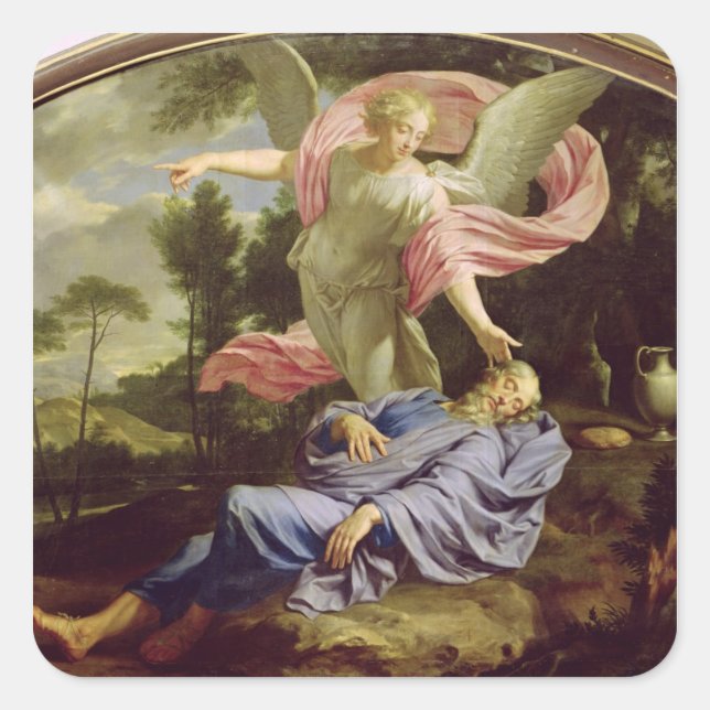 Sticker Carré Le rêve d'Élie, 1650-55 (Devant)