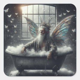 Sticker Carré Le roi de la fée prend un bain