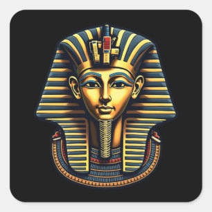 Sticker Carré Le roi Pharaon Toutankhamon Pharaon Ancien Égyptie