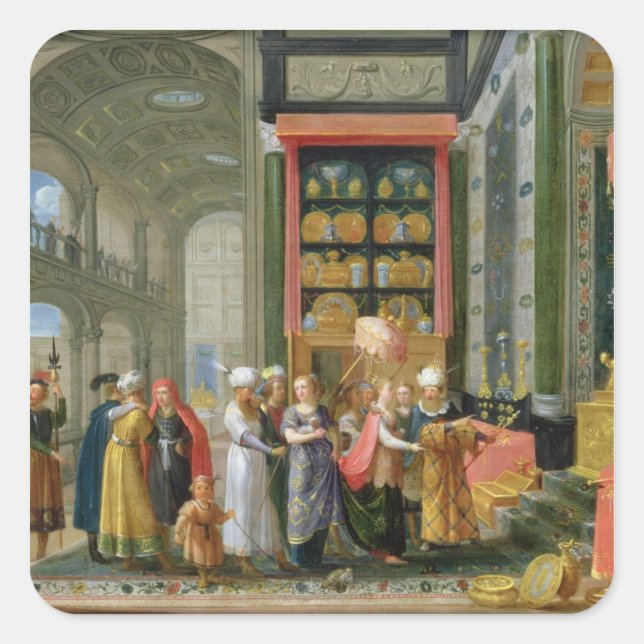Sticker Carré Le roi Salomon et la reine de Saba (Devant)