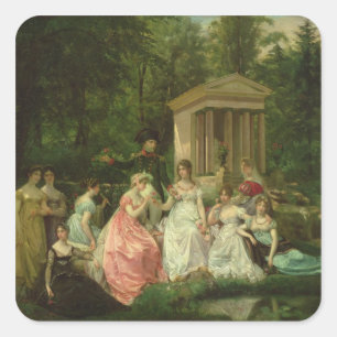 Sticker Carré Le rose de Malmaison, c.1867