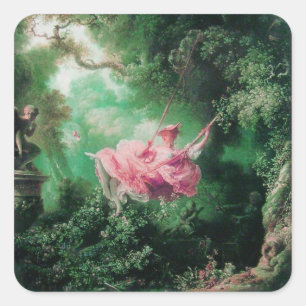 Sticker Carré LE rose vert SWING
