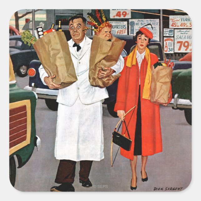 Sticker Carré Le sac plein de problèmes (Devant)