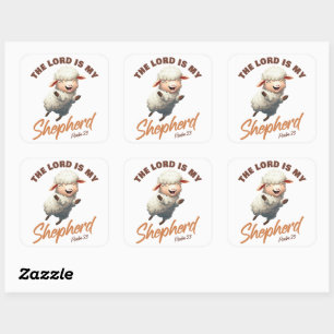 Sticker Carré Le Seigneur Est Mon Berger Psaumes 23 Foi Chrétien