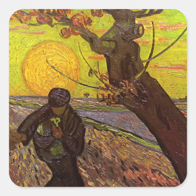 Sticker Carré Le Semeur par Vincent van Gogh (Devant)