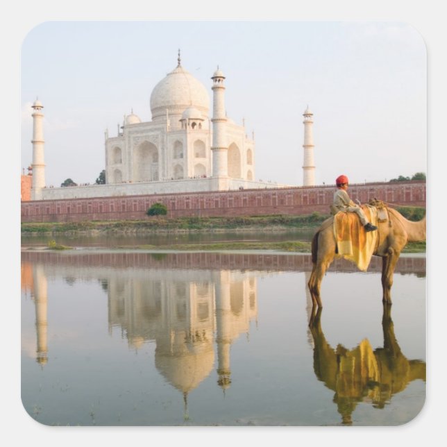Sticker Carré Le site de sépulture du temple Taj Mahal, célèbre  (Devant)