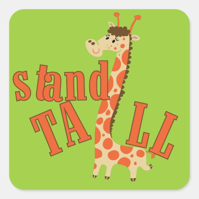 Sticker Carré Le socle de girafe est grand (Devant)