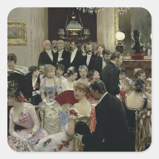 Sticker Carré Le Soiree, c.1880 (Devant)