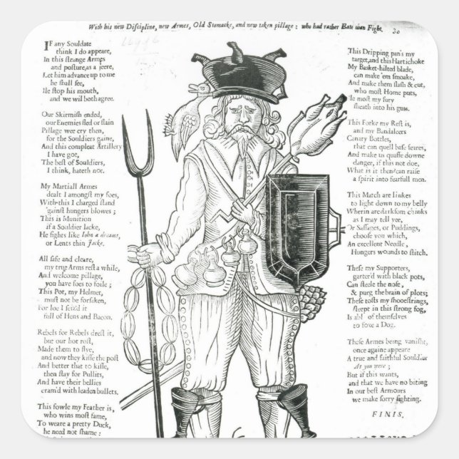 Sticker Carré Le soldat anglais irlandais, avec une nouvelle dis (Devant)