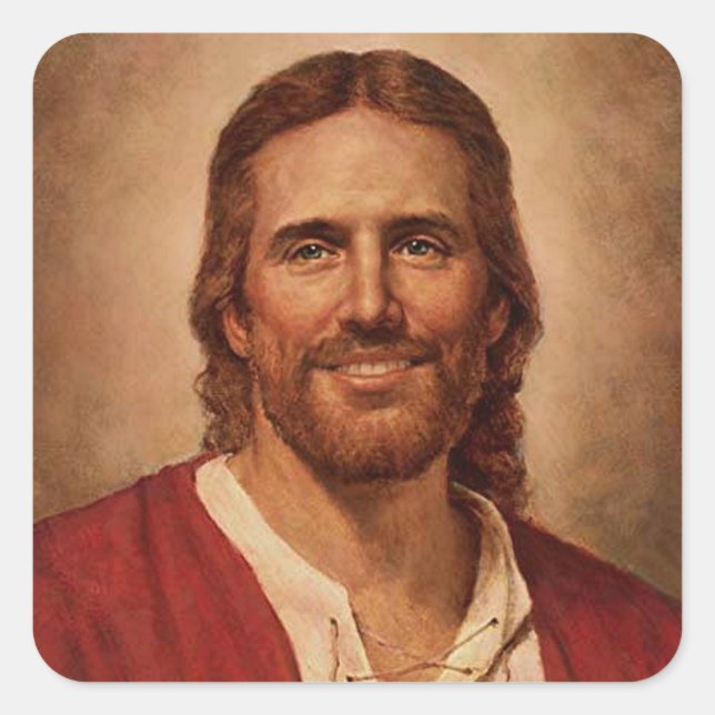 Sticker Carré Le sourire amoureux de Jésus-Christ (Devant)