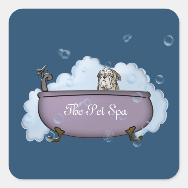 Sticker Carré Le Spa pour animaux (Devant)
