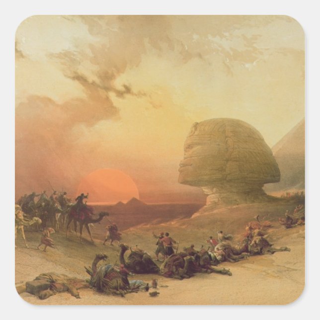 Sticker Carré Le Sphinx à Giza (Devant)