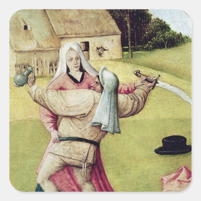 Sticker Carré Le tableau des sept péchés mortels (Devant)