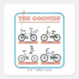 Sticker Carré Le tableau des vélos de Goonies