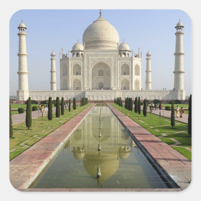 Sticker Carré Le Taj Mahal, Agra, Uttar Pradesh, Inde, (Devant)