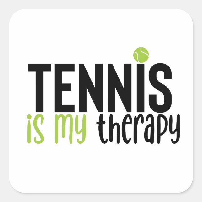 Sticker Carré Le tennis est ma thérapie (Devant)