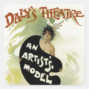 Sticker Carré Le Théâtre de Daly : le modèle d'un artiste
