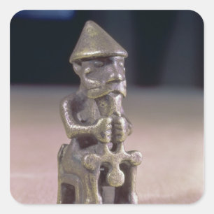 Sticker Carré Le Thor avec un marteau, statuette a trouvé en