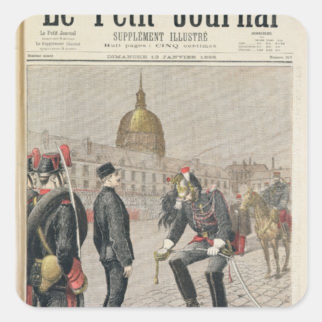 Sticker Carré Le traître la dégradation d'Alfred Dreyfus (Devant)