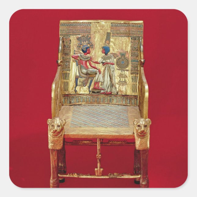 Sticker Carré Le trône, de la Tombe de Toutankhamon (Devant)