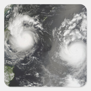 Sticker Carré Le typhon Saomai et la tempête tropicale Bopha