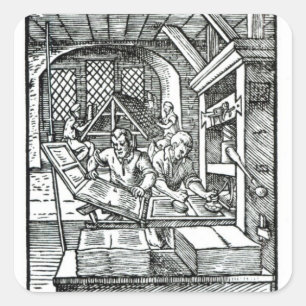 Sticker Carré Le typographe, publié par Hartman Schopper