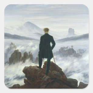 Sticker Carré Le vagabond au-dessus de la mer du brouillard,