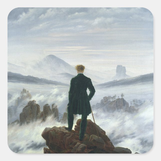 Sticker Carré Le vagabond au-dessus de la mer du brouillard, 181 (Devant)