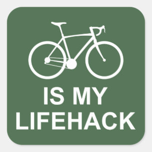 Sticker Carré Le Vélo Est Mon Lifehack