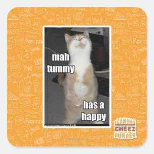 Sticker Carré Le ventre d'heure-milliampère a un heureux