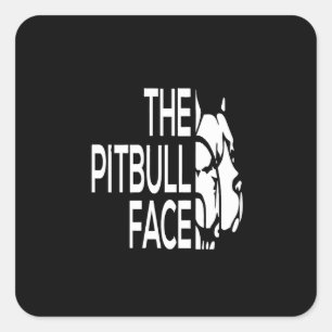 Sticker Carré Le visage Pitbull