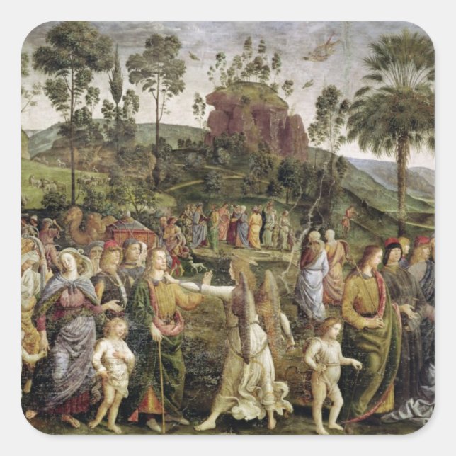 Sticker Carré Le voyage de Moïse, vers 1481-83 (Devant)