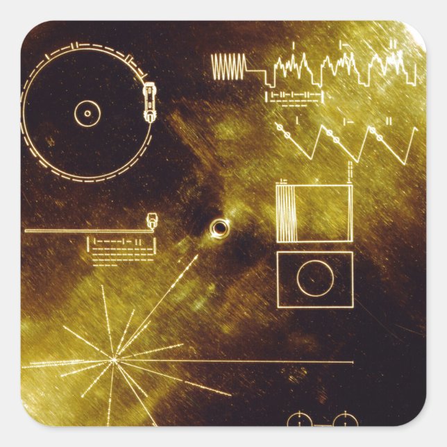 Sticker Carré Le Voyager Golden Record (Devant)