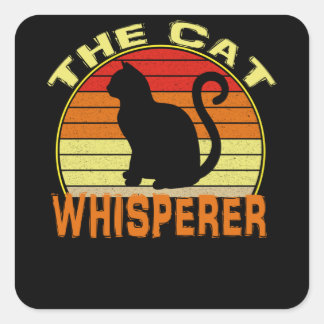 Sticker Carré Le Whisperer de chat