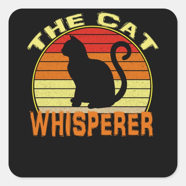 Sticker Carré Le Whisperer de chat (Devant)
