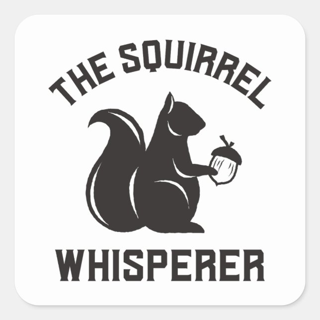Sticker Carré Le Whisperer d'écureuil | Écureuil (Devant)