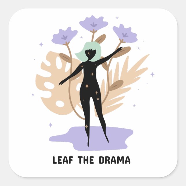 Sticker Carré Leaf the Drama (Devant)