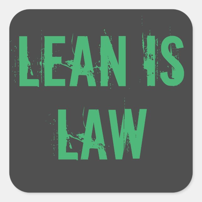 Sticker Carré Lean is Law Fitness Personal Trainer Bodybuilding (Devant)