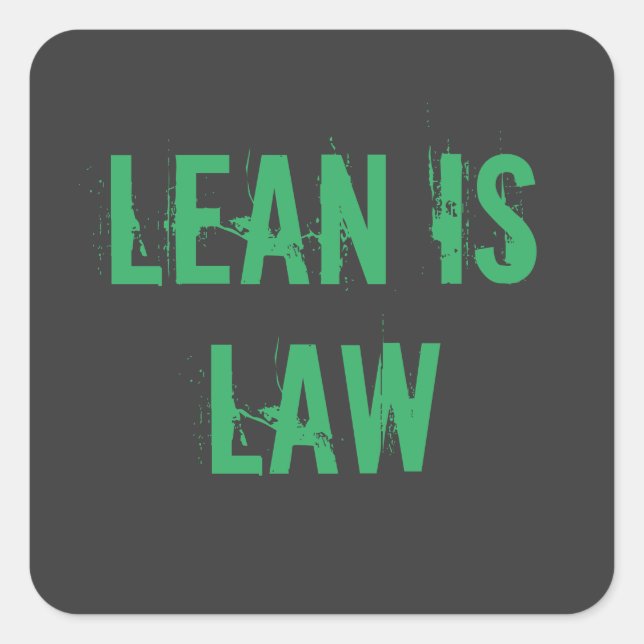 Sticker Carré Lean is Law Fitness Personal Trainer Bodybuilding (Devant)