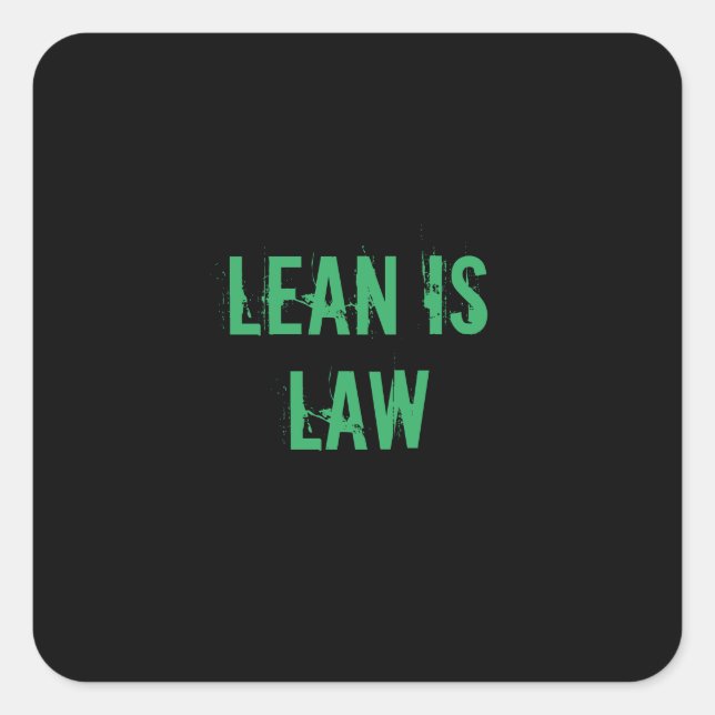 Sticker Carré Lean is Law Fitness Personal Trainer Bodybuilding (Devant)