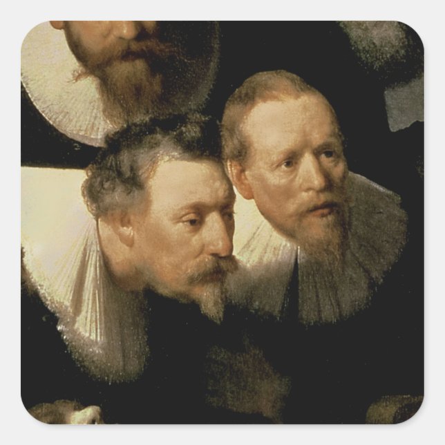 Sticker Carré Leçon d'anatomie du Dr Nicolaes Tulp, 1632 (Devant)